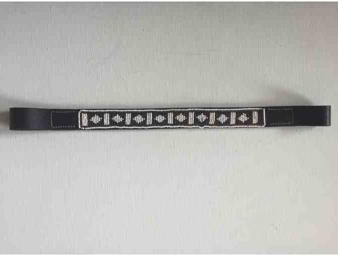 Masai Beaded Horse Brown and White Browband