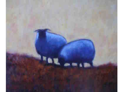"Blue Sheep Red Field" by Daniel P Roy Jr