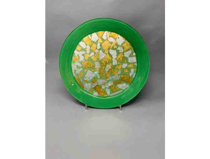 Two Green and Gold Plates - Photo 2