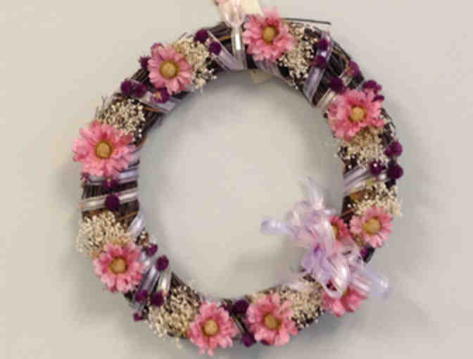 Handmade Silk Floral Wreath Made by Perkins' Students