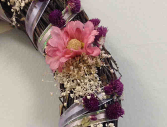 Handmade Silk Floral Wreath Made by Perkins' Students