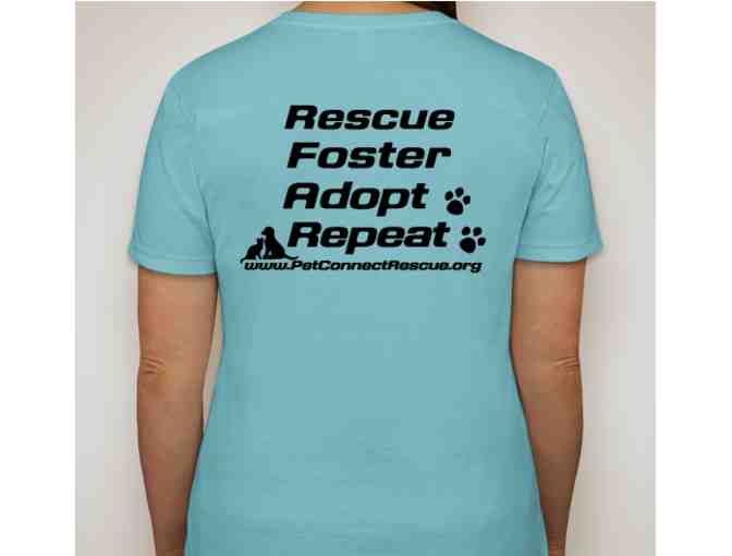 PetConnect Rescue Ladies Cut MEDIUM Pool Blue Short-Sleeve Ladies T-Shirt