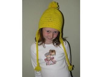 Hand Crocheted Ski Hat with Ear Flaps