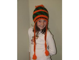 Hand Crocheted Ski Hat with Ear Flaps