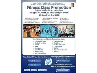 Bay-O-Vista Swim & Tennis Club - Fitness Class Card for 10 Classes