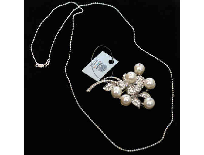 Pearl and Rhinestone Brooch