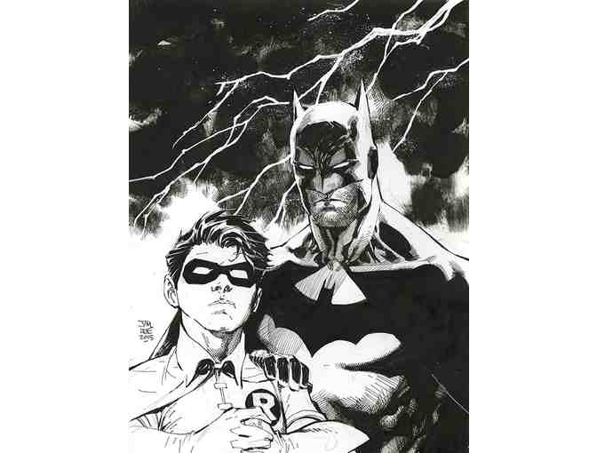 Original Comic Art BATMAN AND ROBIN Hand Drawn by JIM LEE - Photo 1