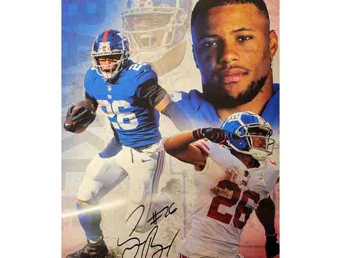 Autographed Poster of Giants Running Back Saquon Barkley
