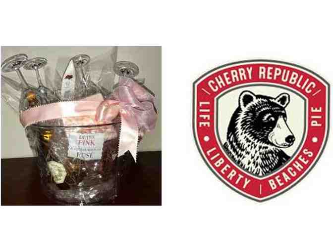 CHEERS! Cherries and Rose! Basket of Rose Wines with Cherry Republic Gift Box