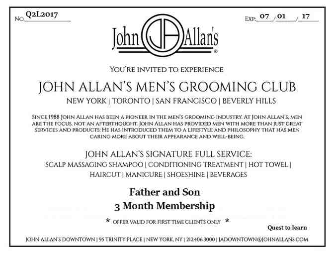 John Allan's Downtown:  3 Month Membership-Father & Son