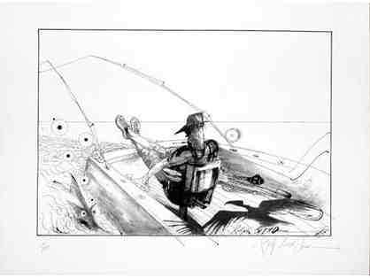 SIGNED Ralph Steadman Print - "Lono's Fighting Chair"