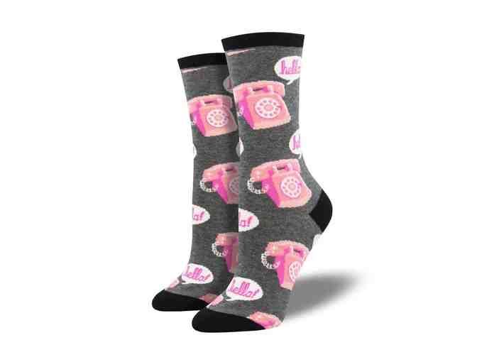 Novelty Socks - 'Hold the Phone' - Fits Women's Shoe Size 5-10.5