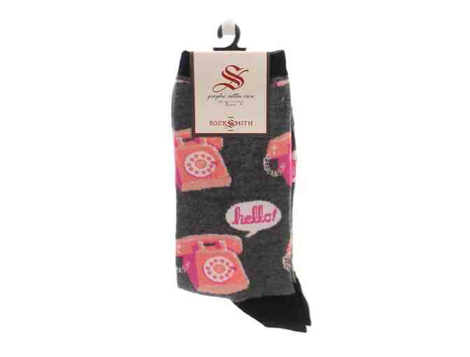 Novelty Socks - 'Hold the Phone' - Fits Women's Shoe Size 5-10.5