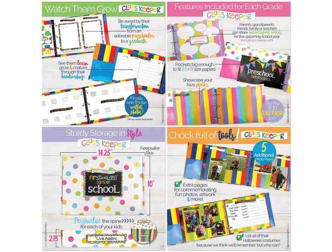 School Keepsake Kit, Gratitude Finder, and Chore Chart - Pastel Dots/Girl Superhero