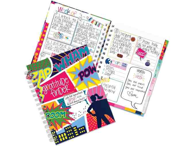School Keepsake Kit, Gratitude Finder, and Chore Chart - Pastel Dots/Girl Superhero