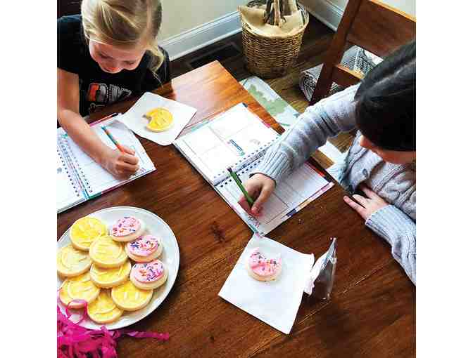 School Keepsake Kit, Gratitude Finder, and Chore Chart - Pastel Dots/Girl Superhero