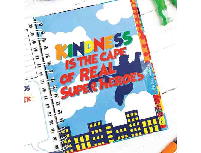 School Keepsake Kit, Gratitude Finders, and Chore Chart - Primary Stripes/Boy Superhero