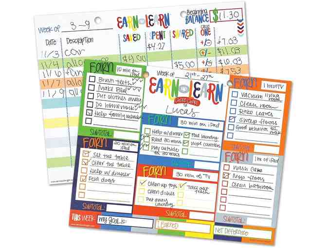 School Keepsake Kit, Gratitude Finders, and Chore Chart - Primary Stripes/Boy Superhero