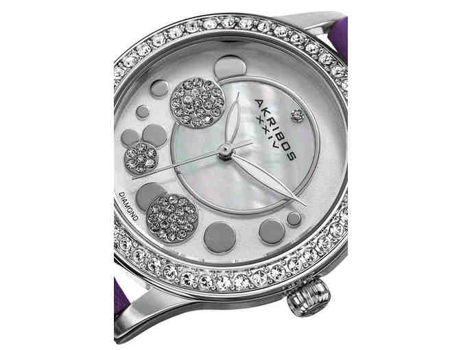 Swarovski Akribos XXIV Women's Diamond Leather Strap Watch