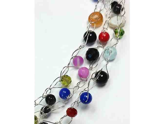 Rainbow Wire Crocheted Necklace by Beth Mann Jewelry