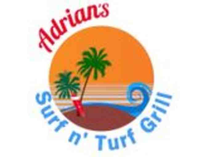 Adrian's Surf n' Turf Grill - Certificate for 2 Free Entrees