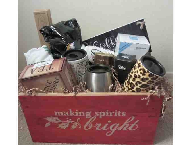 "Making Spirits Bright" Gift Crate filled with Hot Beverage Treats - Photo 1