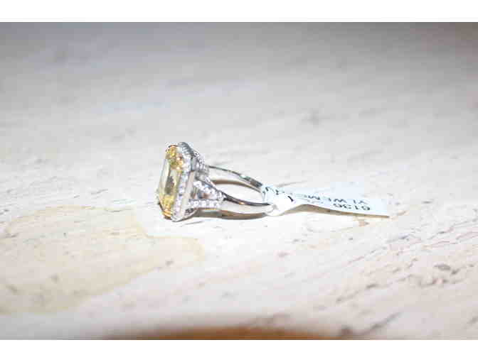 Yellow and Swarovski Crystal Ring