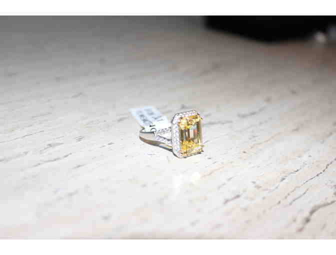 Yellow and Swarovski Crystal Ring