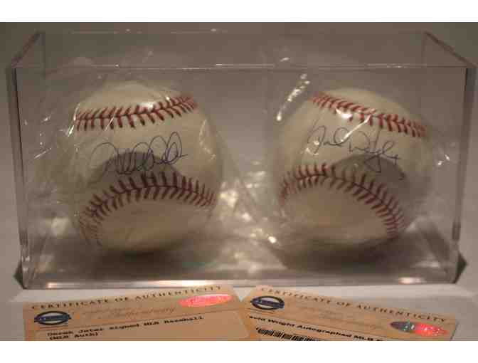 Derek Jeter and David Wright Autographed Baseballs
