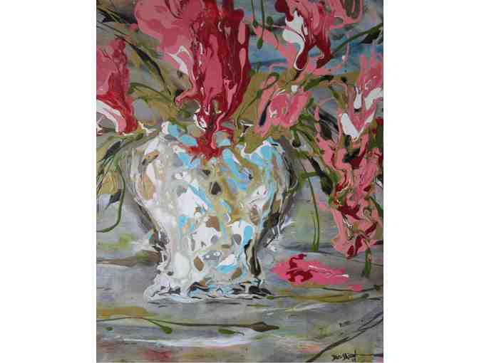 Acrylic Painting of "Petal Dancing" by Diane Bassin - Photo 1