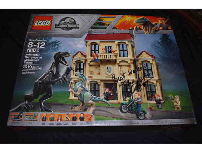 Jurassic World Lego set signed by Chris Pratt