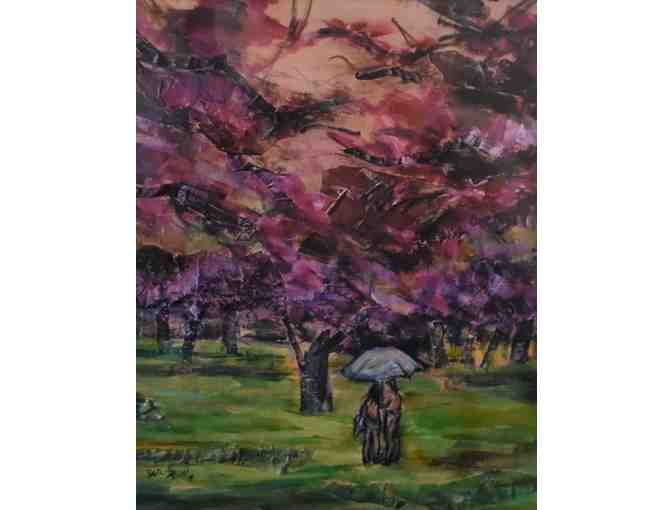 Acrylic Painting of 'Central Park Spring' by Diane Bassin