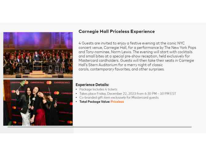 Carnegie Hall Priceless Experience for 4!