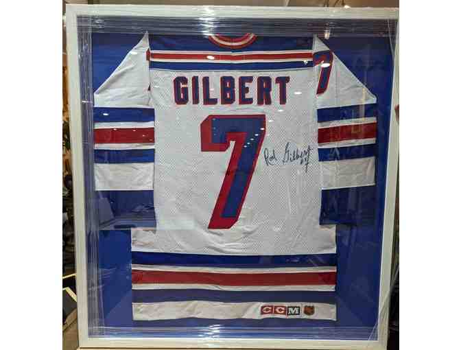 Rod Gilbert #7, Rare Framed Autographed Replica Jersey - Photo 1