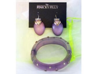 Lavender Bangle & Earring Set from Finicky Filly