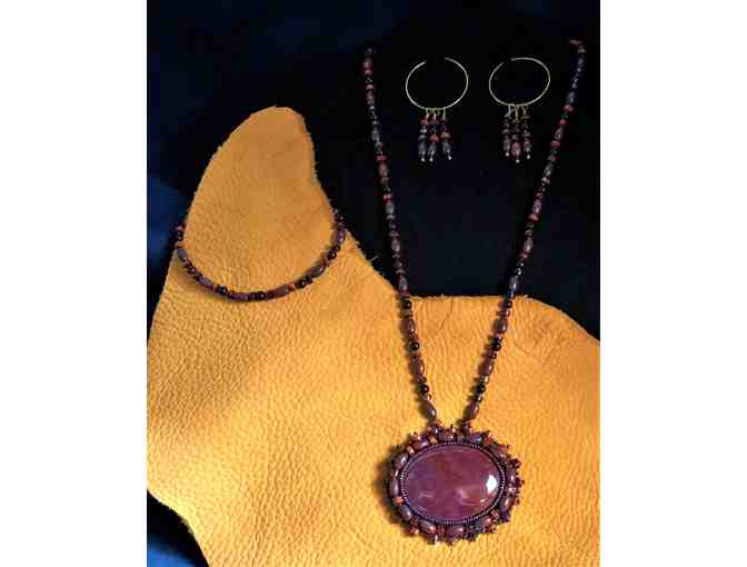Jasper Necklace, Earring, and Bracelet Set