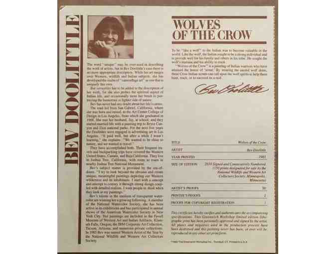 Bev Doolittle, Wolves of the Crow, Signed, Ltd. Ed. Print