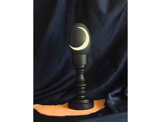 Moon Candle Night Light Carved Emu Egg