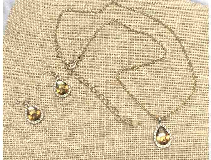 Avon Faux Topaz Necklace and Earring Gift Set