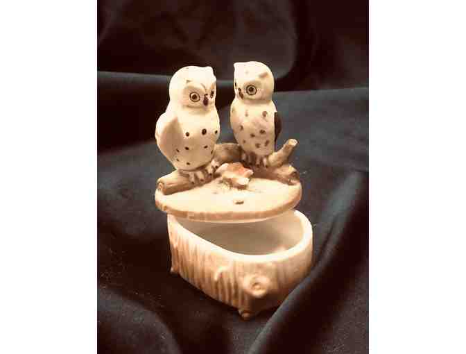 Ceramic Owl Trinket Box