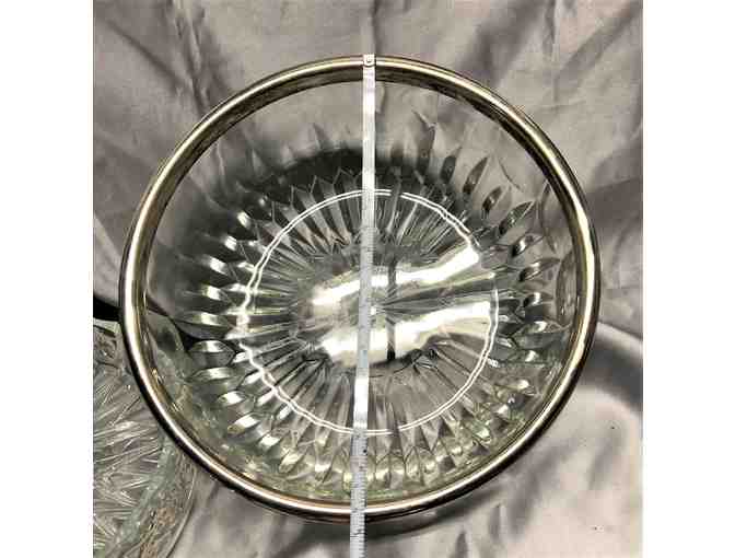 Vintage Crystal Bowl and Relish Dish with Silver Plate Accents