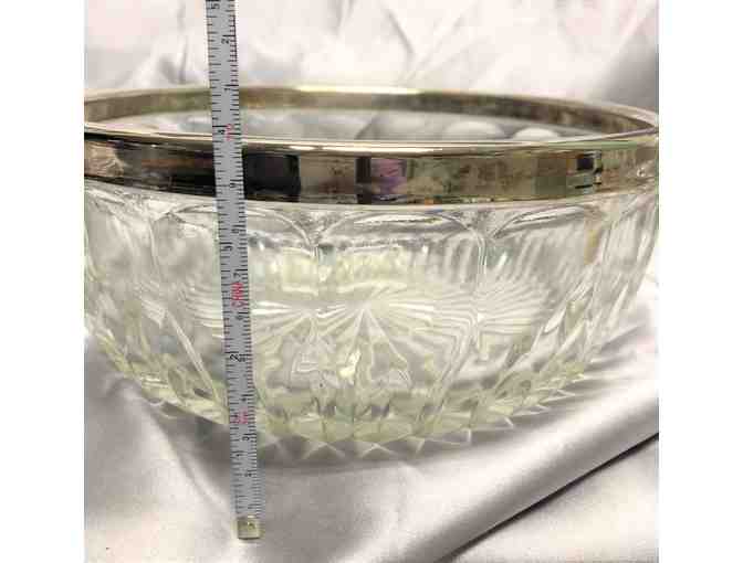 Vintage Crystal Bowl and Relish Dish with Silver Plate Accents