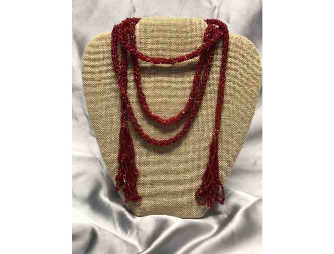 Red and Pink Bolo Beaded Necklaces