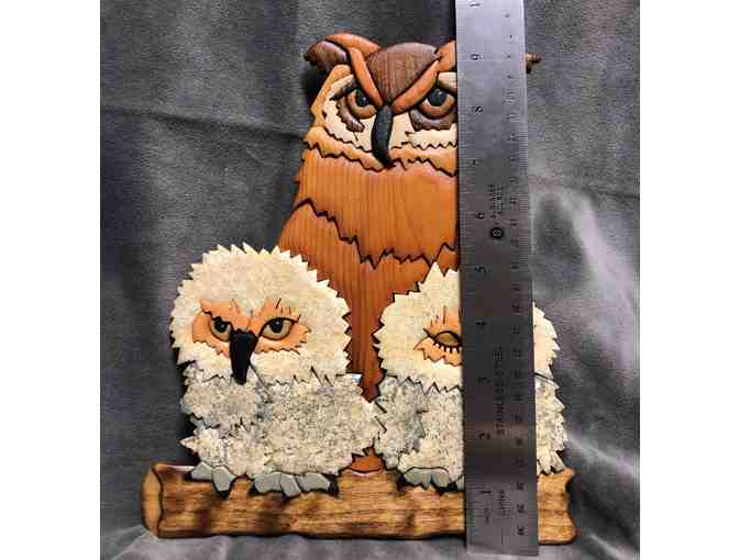 Intarsia Wooden Owls
