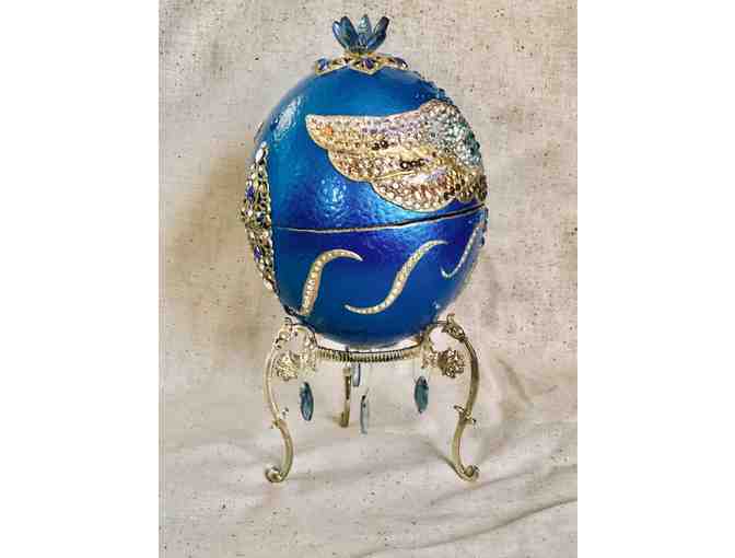 EGGS-TRAVAGANZA - Raptorge Egg Jewel Box - Decorated Ostrich Egg