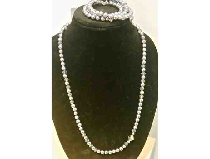 Dolce Gemelli Designs  Ribbons & Pearls Collection Necklace & Bracelet Set