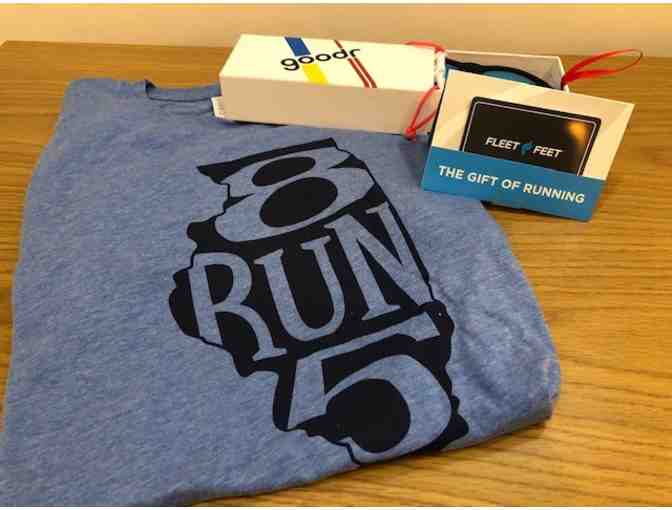 Fleet Feet $50 Gift Certificate, t-shirt, running sunglasses!