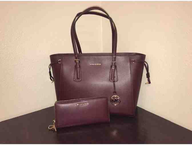 Voyager Leather Tote and Wallet by Michael Kors