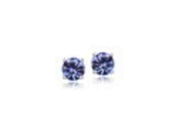 Designs by FMC a?? Tanzanite & Sterling Silver Round Stud Earrings