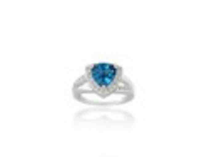 Designs by FMC a?? London Blue & White Topaz Trilliant Ring